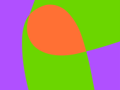 Illustratie met paars groen en oranje