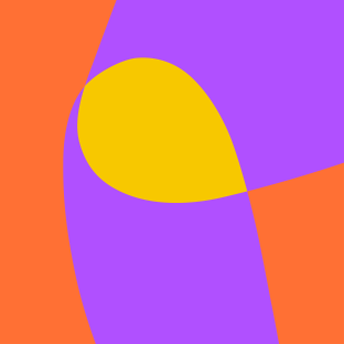 Illustratie met paars geel en oranje