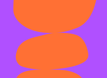 Illustratie van opgestapelde stenen in paars en oranje