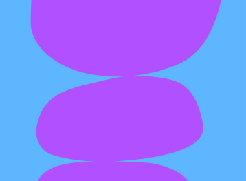 Illustratie van opgestapelde stenen in paars en blauw