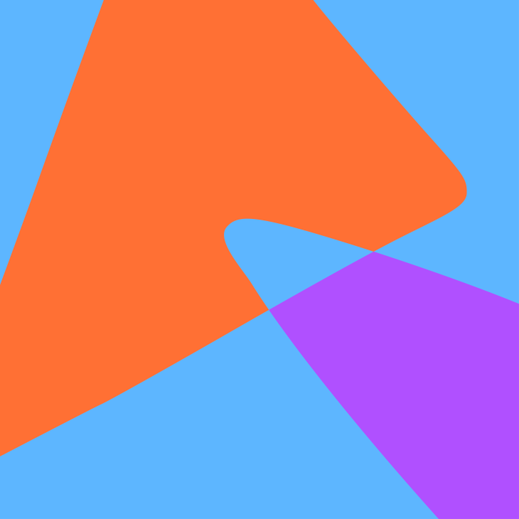 Paars en oranje driehoeken op blauwe achtergrond