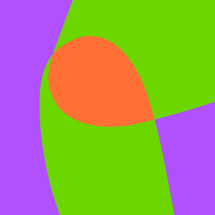 Illustratie met paars groen en oranje