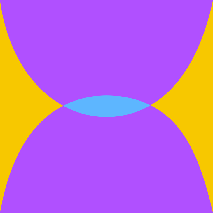 Illustratie van zandloper in blauw, geel en paars