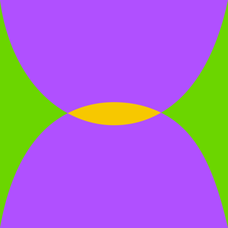 Illustratie van zandloper in groen, geel en paars