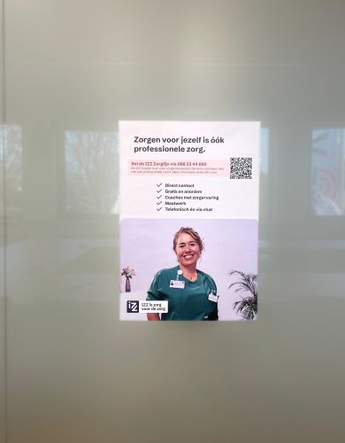 een poster voor de zorglijn een mentale gezondheidsland