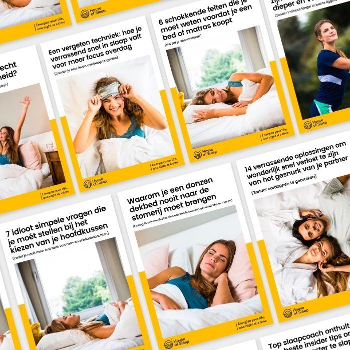 Verschillende covers van boeken waarom het thema slaap terugkomt.