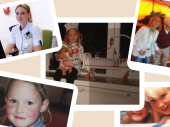 Compilatie van 5 foto's van vrouwelijke zorgmedewerker door de jaren heen