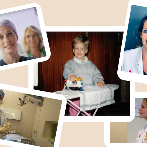 Compilatie van 5 foto's van zorgmedewerker door de jaren heen