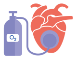 Illustratie hart aan zuurstoffles bij workshop
